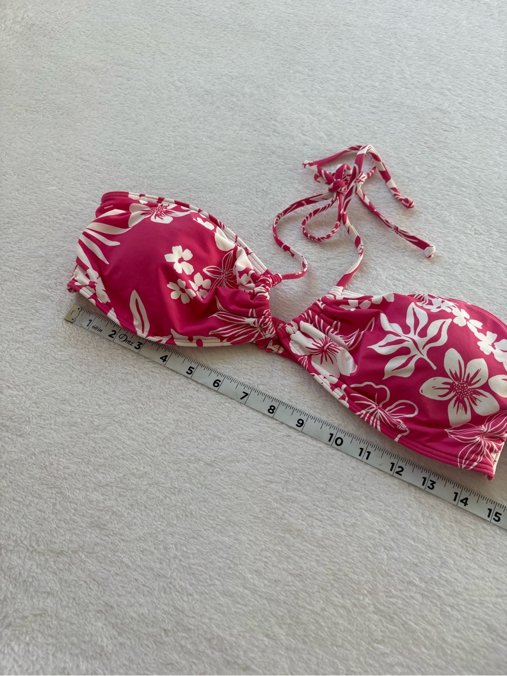 Y2K NWT Roxy Pink Floral Bandeau Bikini Top - Picture 3 of 7